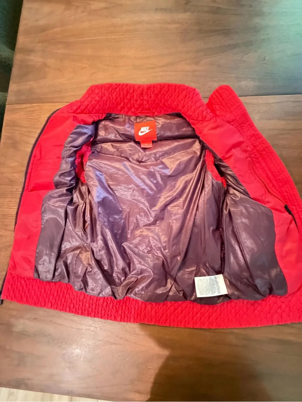 Nike Red Quilted Down Puffer Vest Size M (Runs Small)